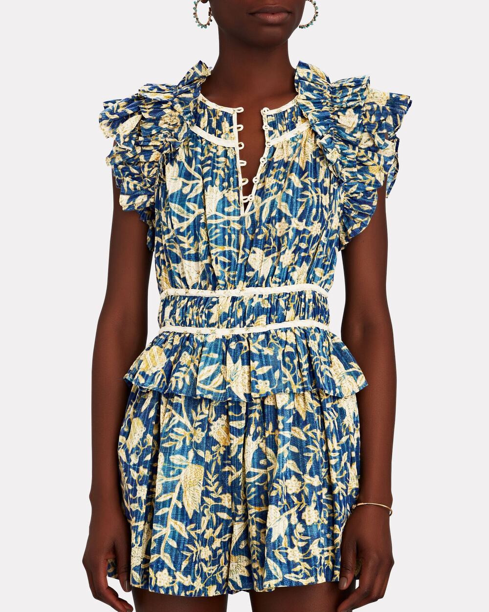 Ulla Johnson Endah Ruffled Printed Playsuit in Lanai Floral Romper
